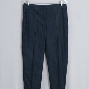 ST JOHN Dark Indigo Cotton Blend Denim Pants Size 8 Made in USA